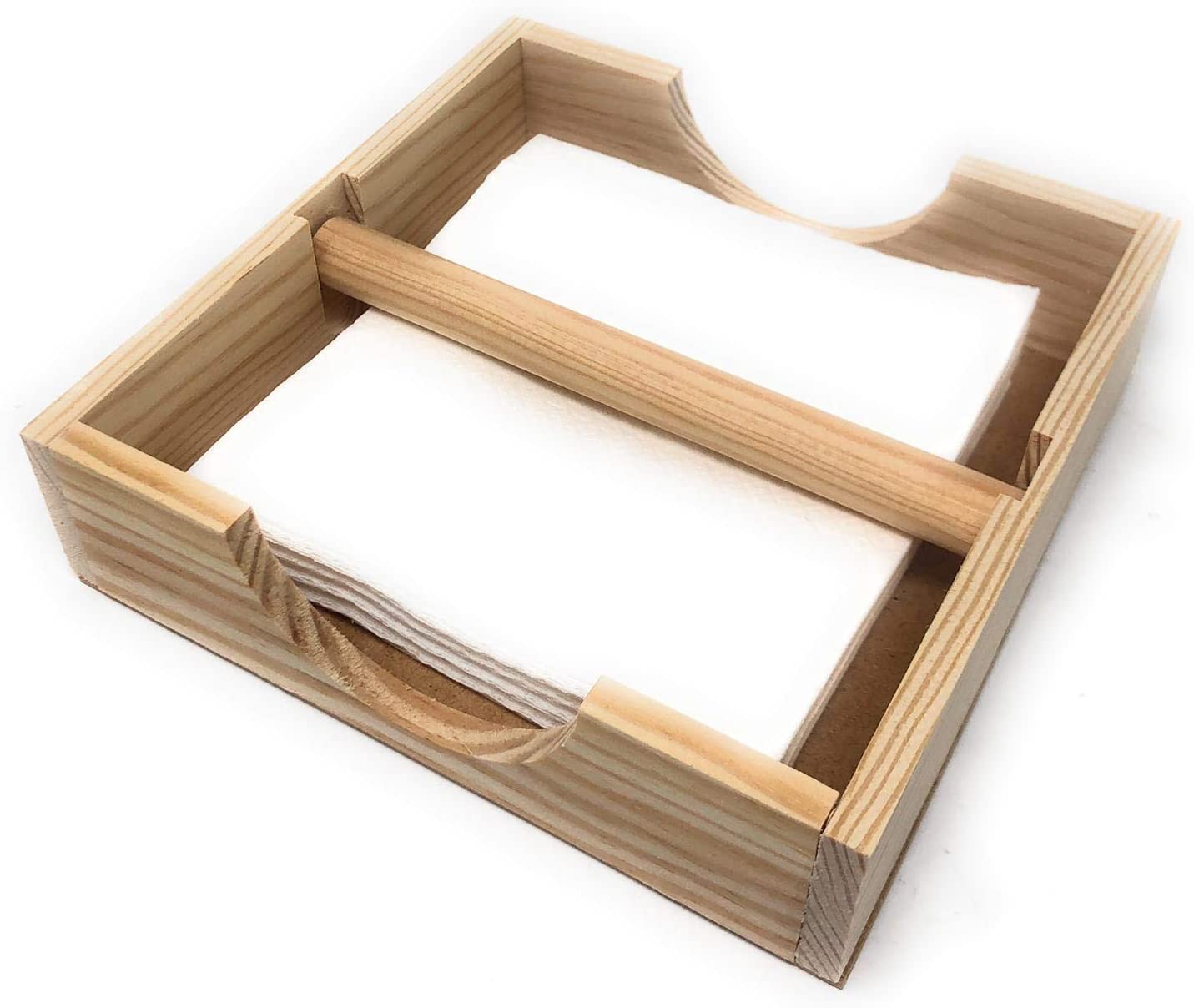 Servilletero Rústico de Mesa - Servilletero de Madera - Soporte de Servilletas Cuadrado - 19,5 cm