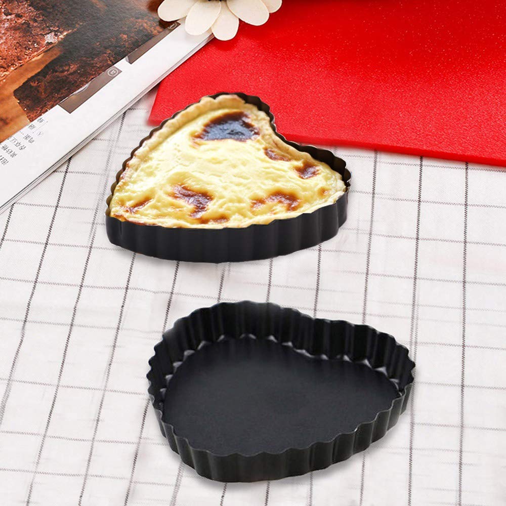 Gutsdoor Mini molde para tartas con parte inferior extraíble, molde antiadherente para quiche de 4 pulgadas, juego de 6 (4 pulgadas)
