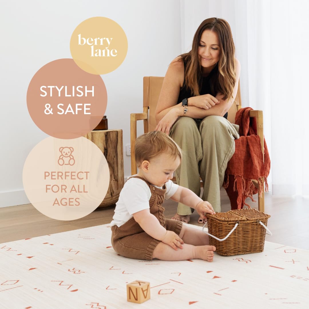 Baby Play Mat for Infants | One-Piece Reversible Foam Floor Mat | Large | Eco-Friendly | Extra Soft | Thick | Non-Toxic | Toddlers | Kids (Boho Desert/Pink Aminal Jungle, Large)