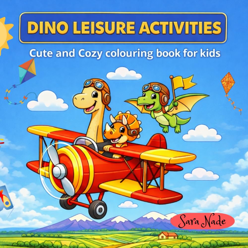 Dino Leisure Activities: Cute and Cozy Colouring book for kids
