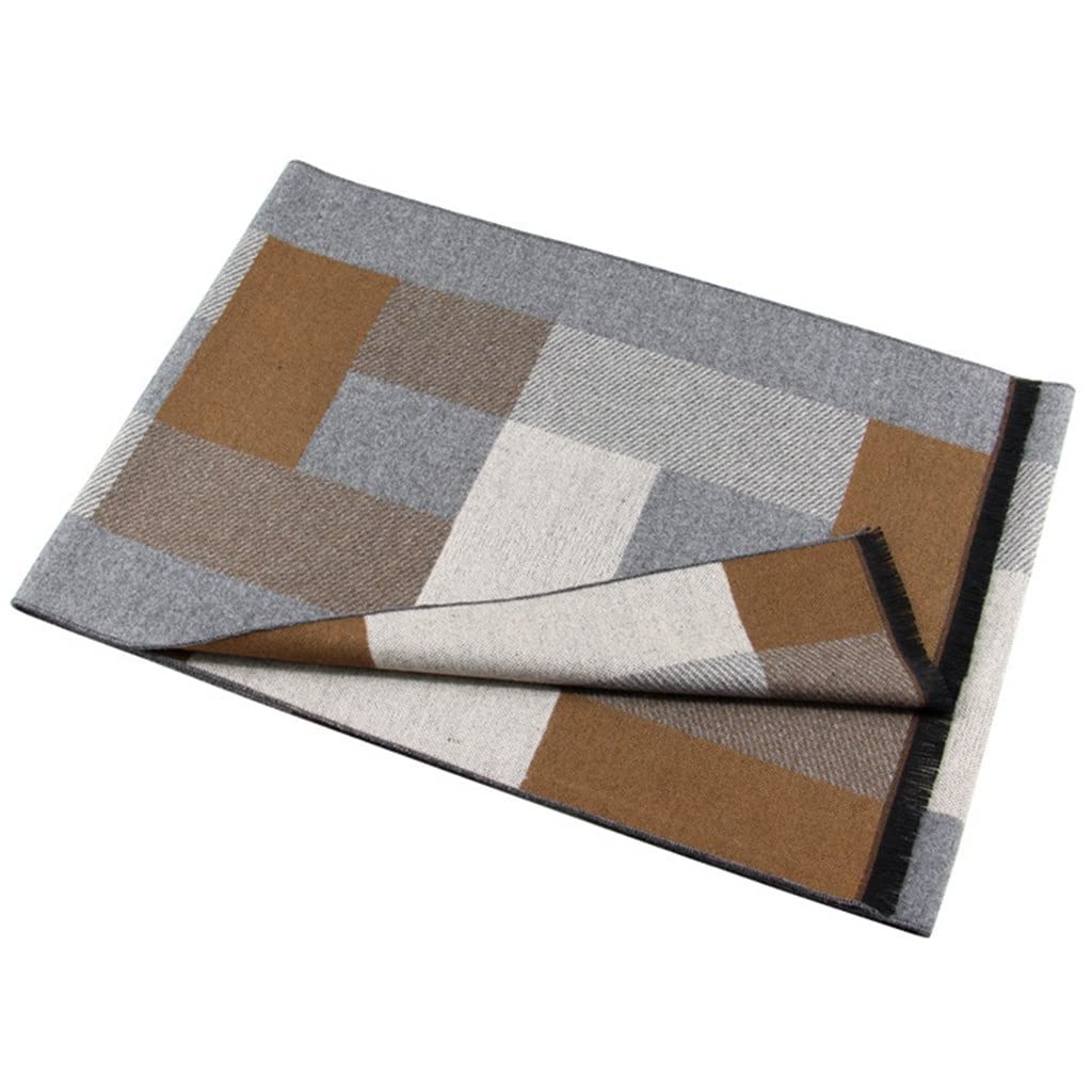 Zimowy męski modny szalik w kratkę męski szalik biznesowy z imitacji wełny koreański męski szalik biznesowy (A 180 * 30 cm) (B 180 * 30 cm)