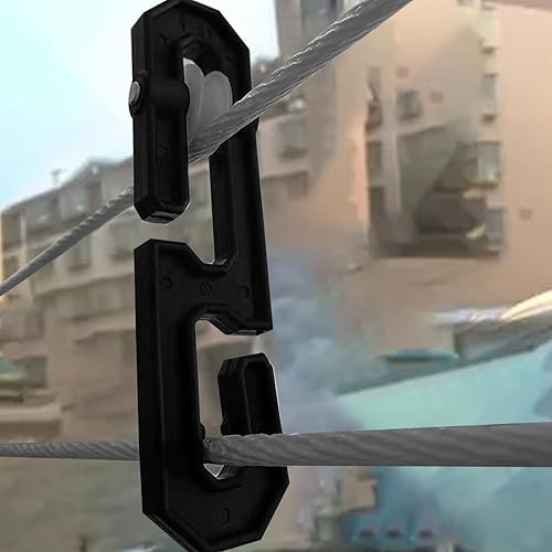 Miniatura 6 de Aifeier ET Paquete de 2 esparcidores de tendedero, polea separadora de tendedero de plástico de aluminio para cargas pesadas y tendedero largo