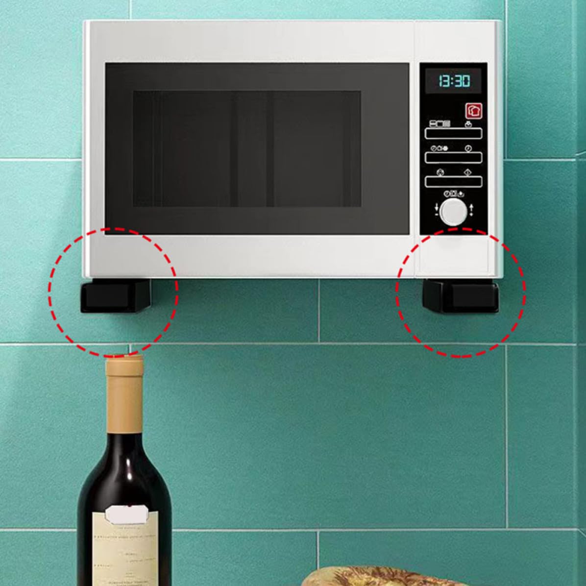 SOIMISS Soporte de Acero para Microondas Plegable y Telescópico de Pared