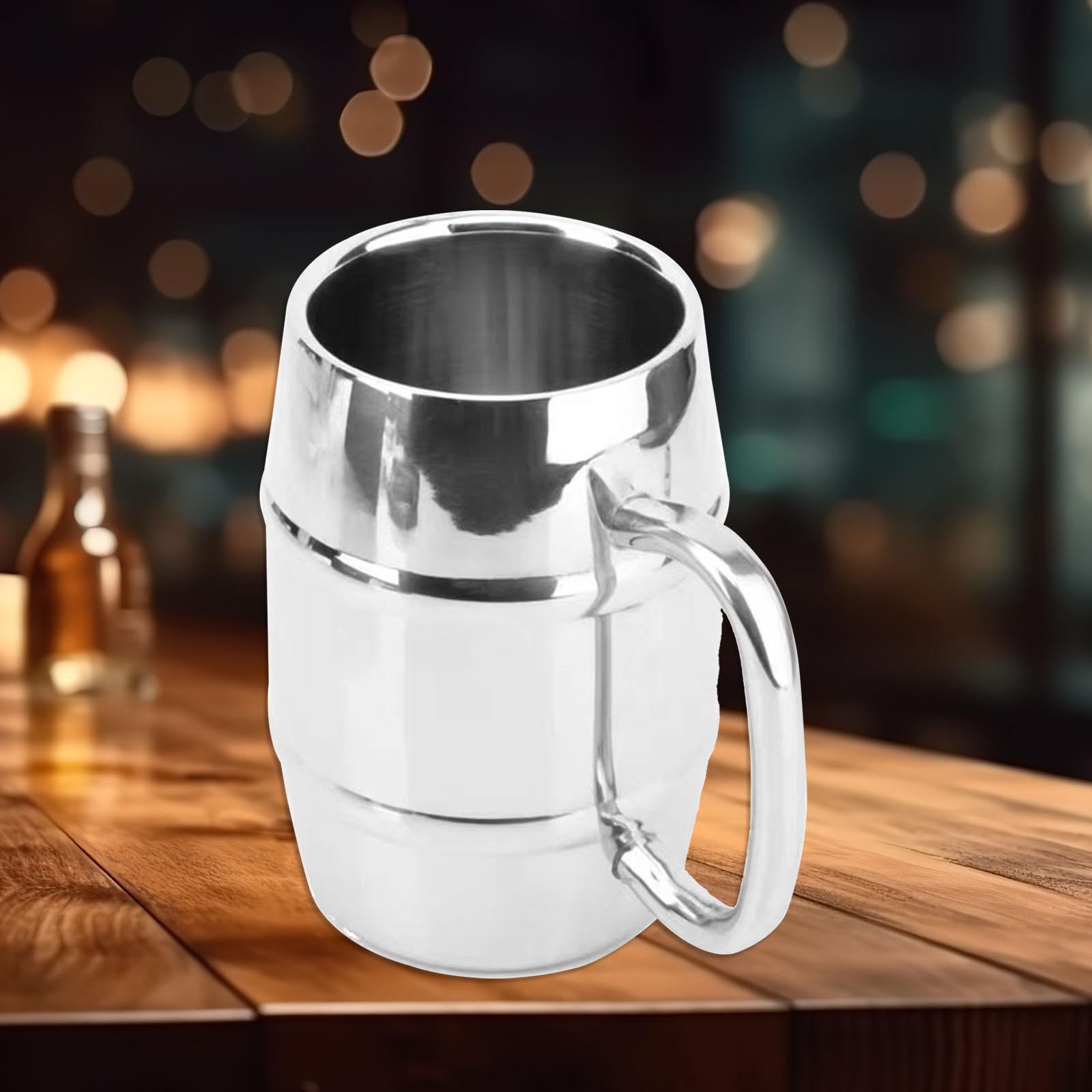Tasse de Café Isotherme En Acier Inoxydable à Paroi Double Gobelet Incassable Réutilisable Mug Élégant Facile à Nettoyer Adaptée pour Café Eau Thé Tra, 500ML