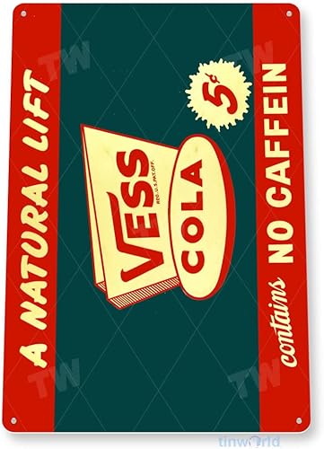 Miniatura 3 de Tinworld Letrero de lata Vess Cola Soda Bar Retro Sign Décor B533