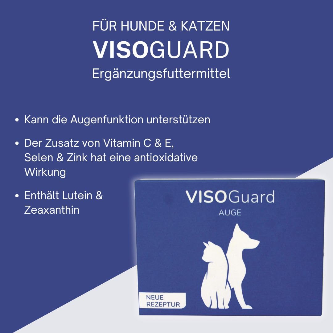 VisoGuard Tabletten für Hunde & Katzen 30 Stück: Unterstützt Sehfähigkeit & Augenwohlbefinden, Mit Lutein & Zeaxanthin, Ideal für Haustieraugenpflege