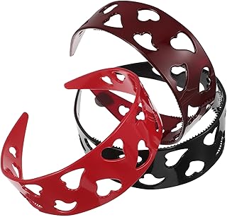 3 Pièces Bandeaux Large Forme de Cœur pour Femmes Bandeaux Antidérapants Plastique Léger et Confortable Accessoires de Mode Sophistiqués pour Valentin
