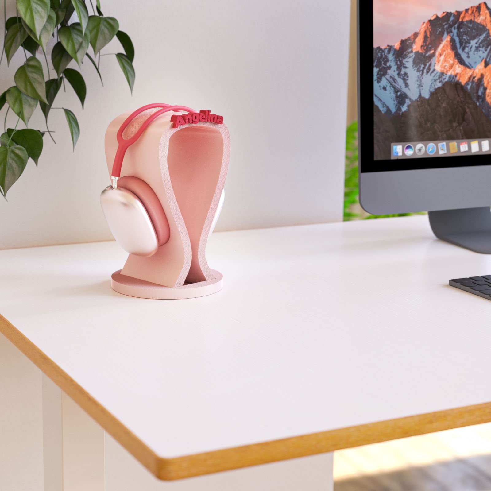 Supporto per cuffie con testo desiderato | Personalizzato | Supporto per cuffie over-ear | Accessori da gioco e PC, idea regalo per gli appassionati di giocatori e tecnologia