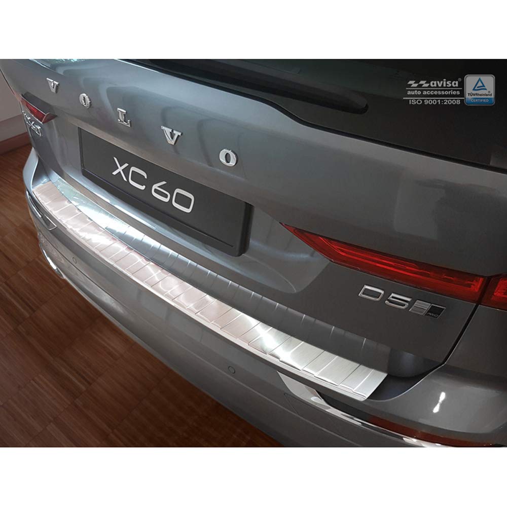 Avisa 2/51003 czarne lusterko ze stali nierdzewnej ochraniacz na tylny zderzak pasuje do Skoda Octavia III Kombi Facelift 2017-2019 'Ribs', chrom