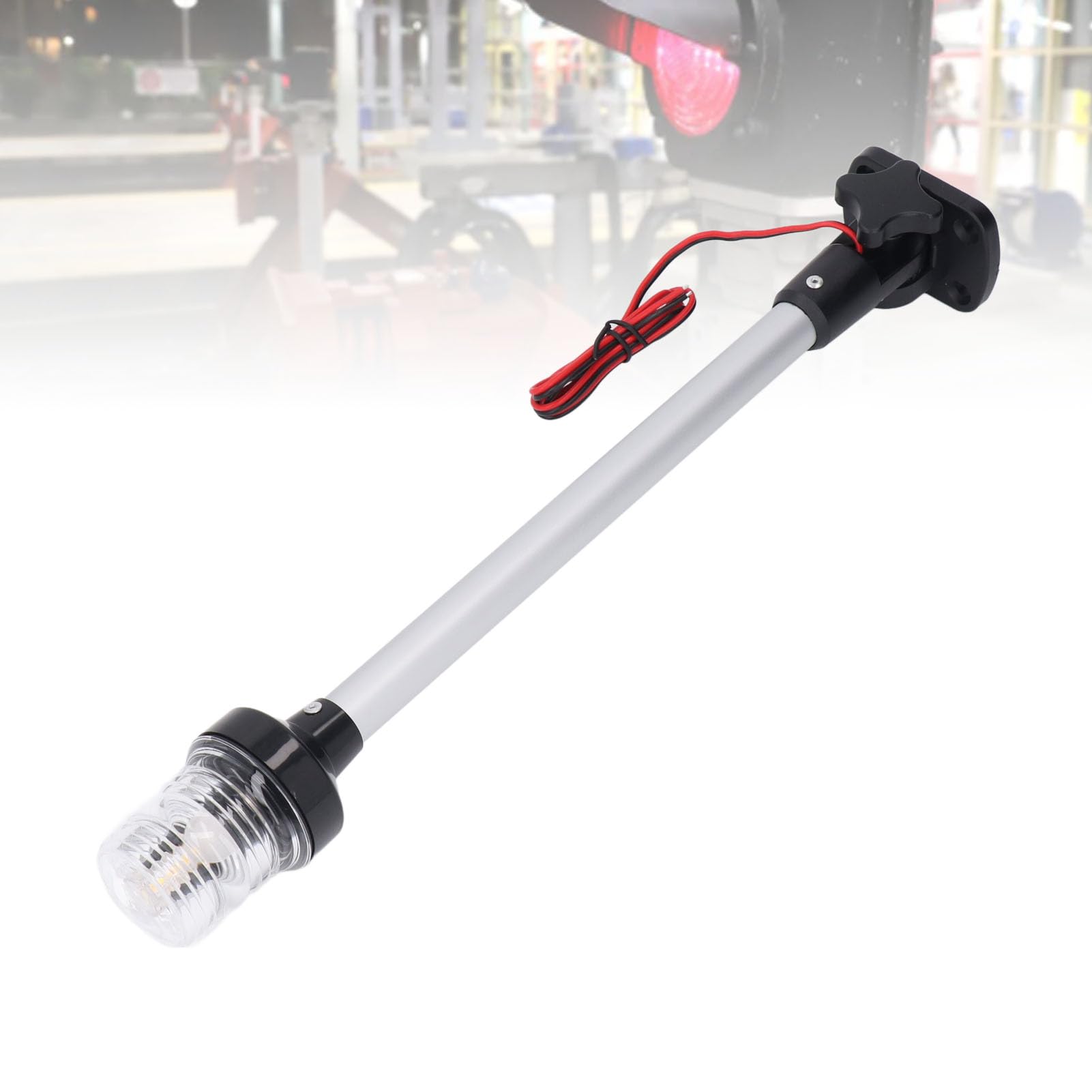 Asixxsix Luce di Poppa per Barca, Luce di Ancoraggio a LED Impermeabile IP66 da 16 Pollici Visibilità 2NM Luci di Navigazione a 360 Gradi con Cavo di Alimentazione da 5 M per Pontone Jon Boat Yacht