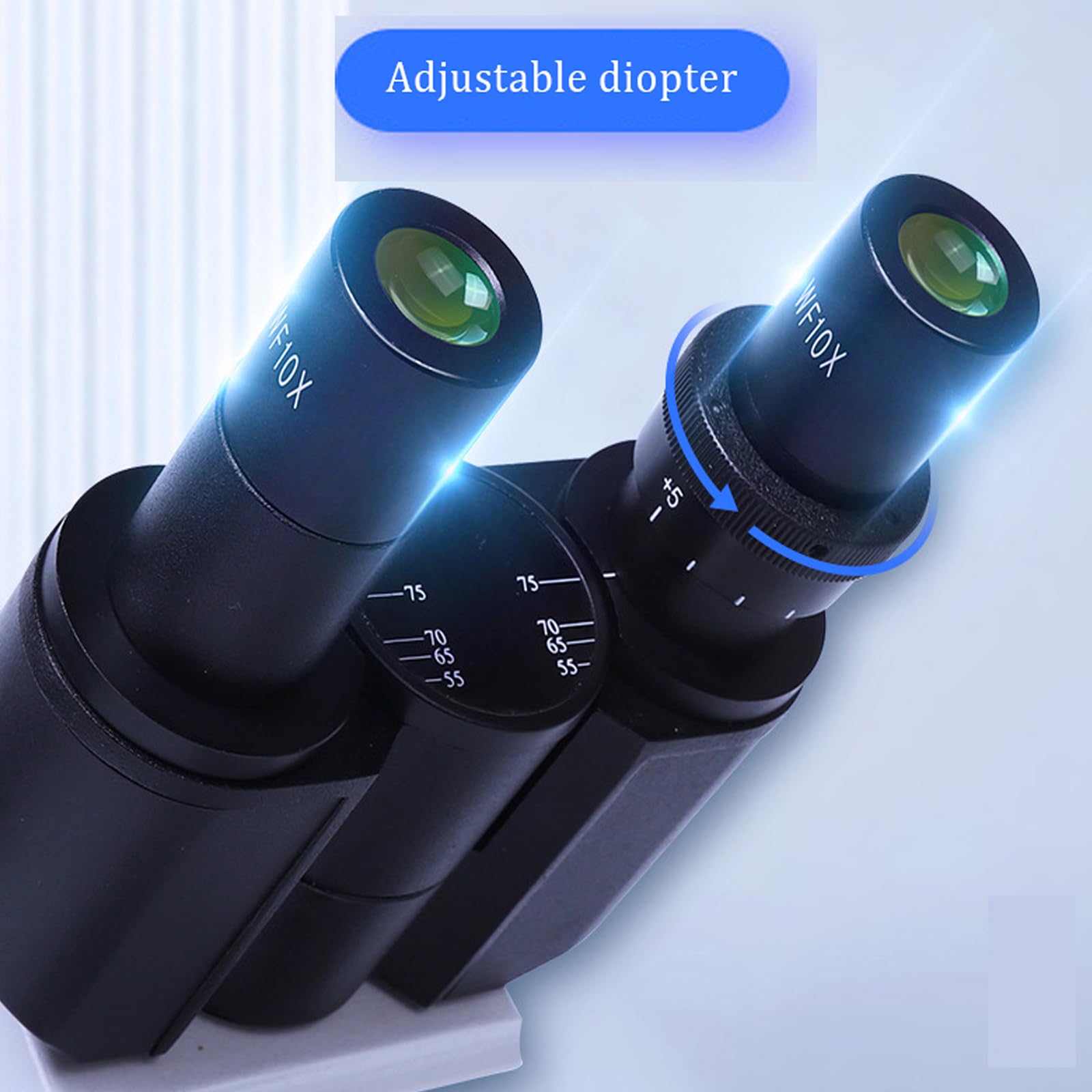 Microscopio Biologico, Microscopio Trinoculare Composto (140X-1600X), Sorgente Luminosa A Doppia Lente + Messa A Fuoco Coassiale, Regolazione Diottrica, Convertitore A Quattro Fori
