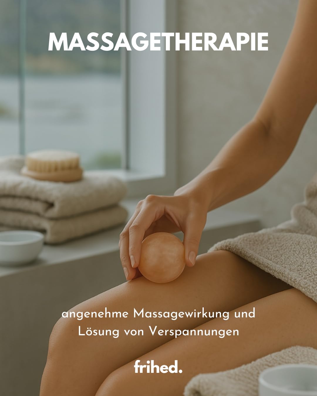 frihed.® Kristallsalz Massagekugel 2er Set - 100% natürliches Himalayasalz - Premium Sauna Accessoire für Männer und Frauen - Saunasalzkugel - Marke in Lüneburg