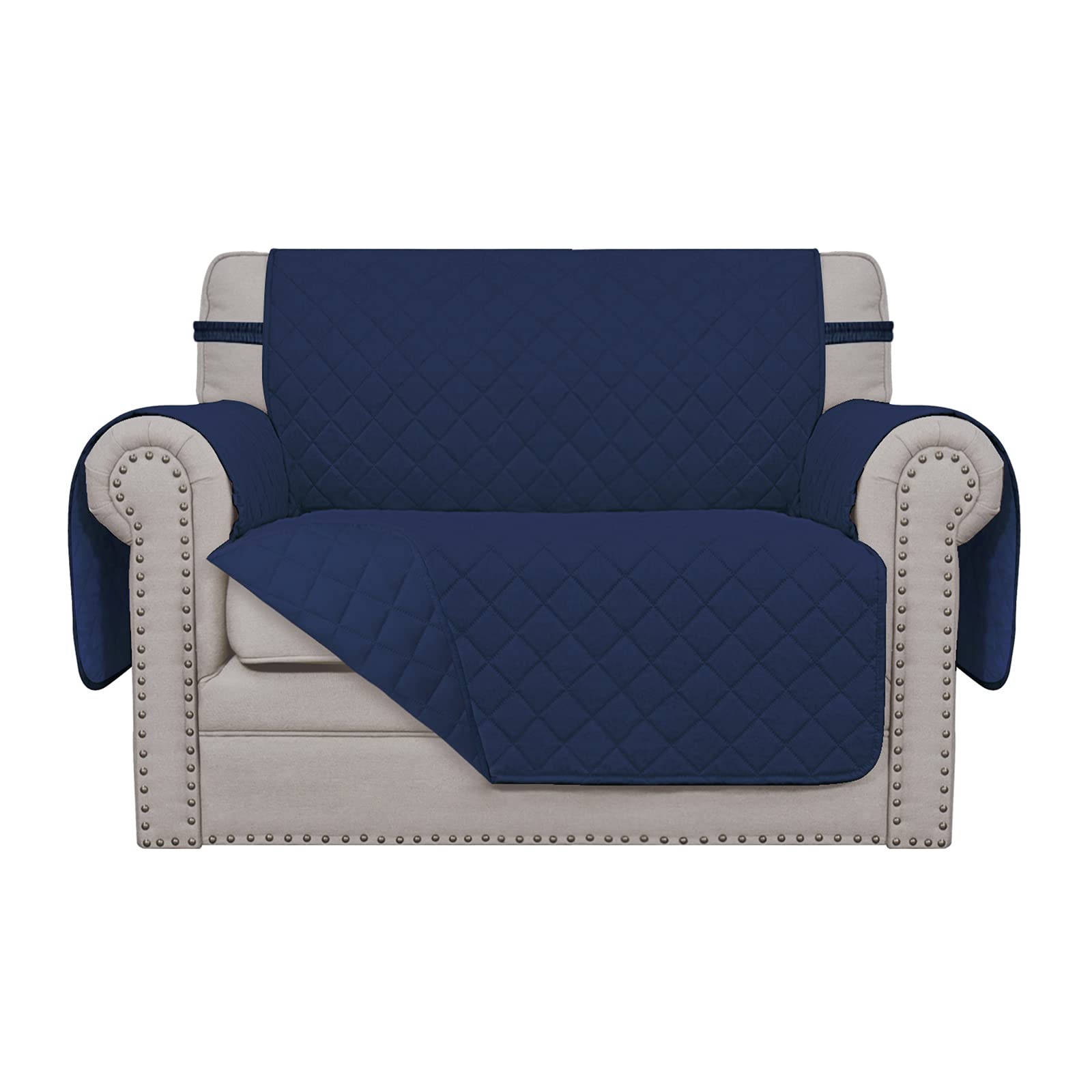 Easy-Going Oversized Chair Sofa Slipcover Reversible Sofa Cover Water Resistant Couch Cover Furniture Protector Cover with Elastic Straps for Pets Kids Dog Cat(Oversized Chair, Navy/Navy)