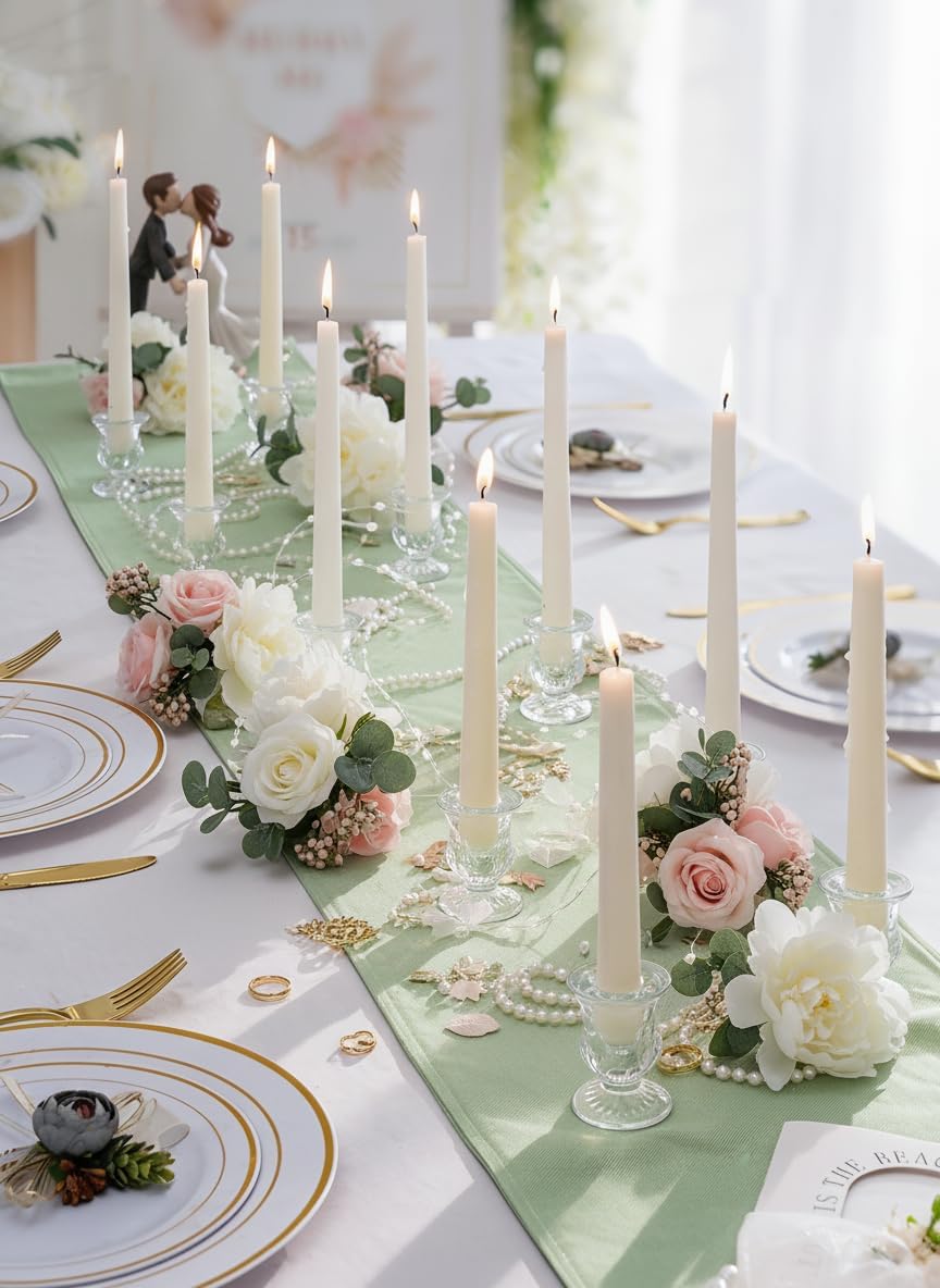 Romadedi Porta Candele Vetro Candelabro - Portacandele da Tavolo Candelabri Moderno per Centrotavola, Decorazioni Casa Compleanno Natalizie Matrimonio Festa, 20 pz