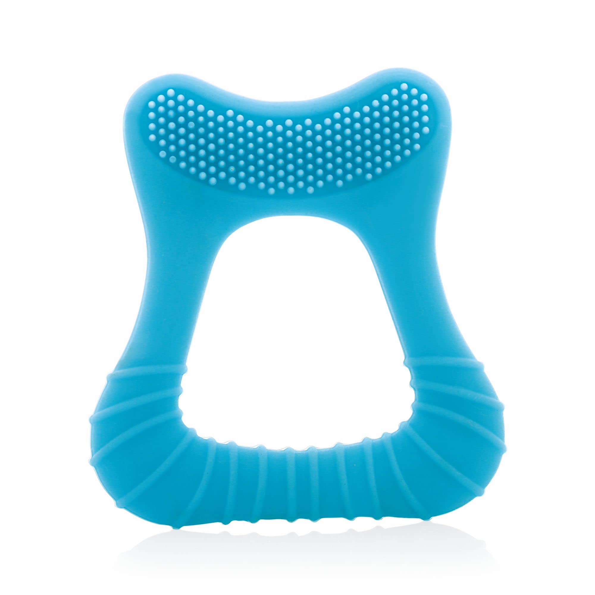 BeeBaby Tooth Shape Silicone Teether for 3+ Months with Soft Bristles & Carry Case, BPA Free Teething Toy for Babies with Textured Surface for Soothing Gums. 100% Food Grade (Tooth- Blue)-image-18