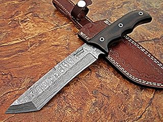 Poshland TR-170 Custom Handmade Damascus Steel 10 Inches Tanto Knife - Perfect Grip G10 Handle - Poshland
