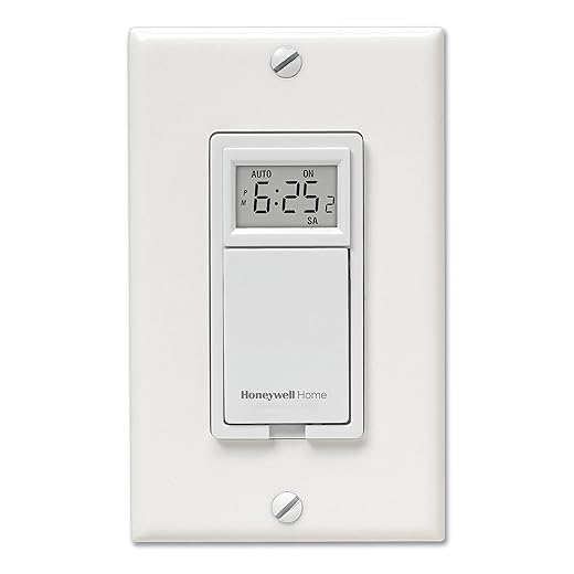 Honeywell Home RPLS730B1000/U RPLS730B1000 7-Day Programmable Light Switch Timer, White