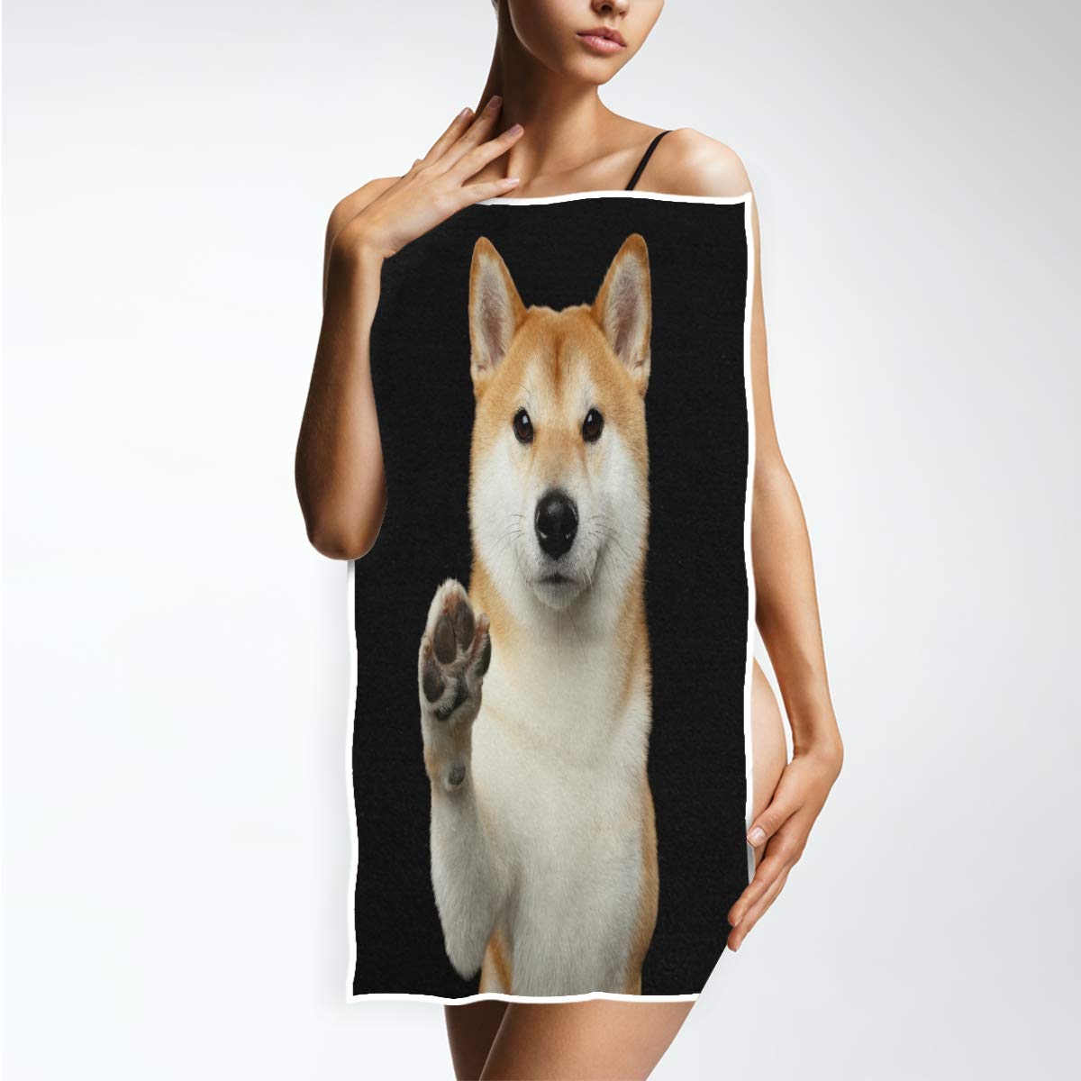 GIGIJY - Toalla de mano suave y absorbente, diseño de perro Shiba Inu (1 juego de 4 unidades) para adultos niños y niñas 76 x 38 cm