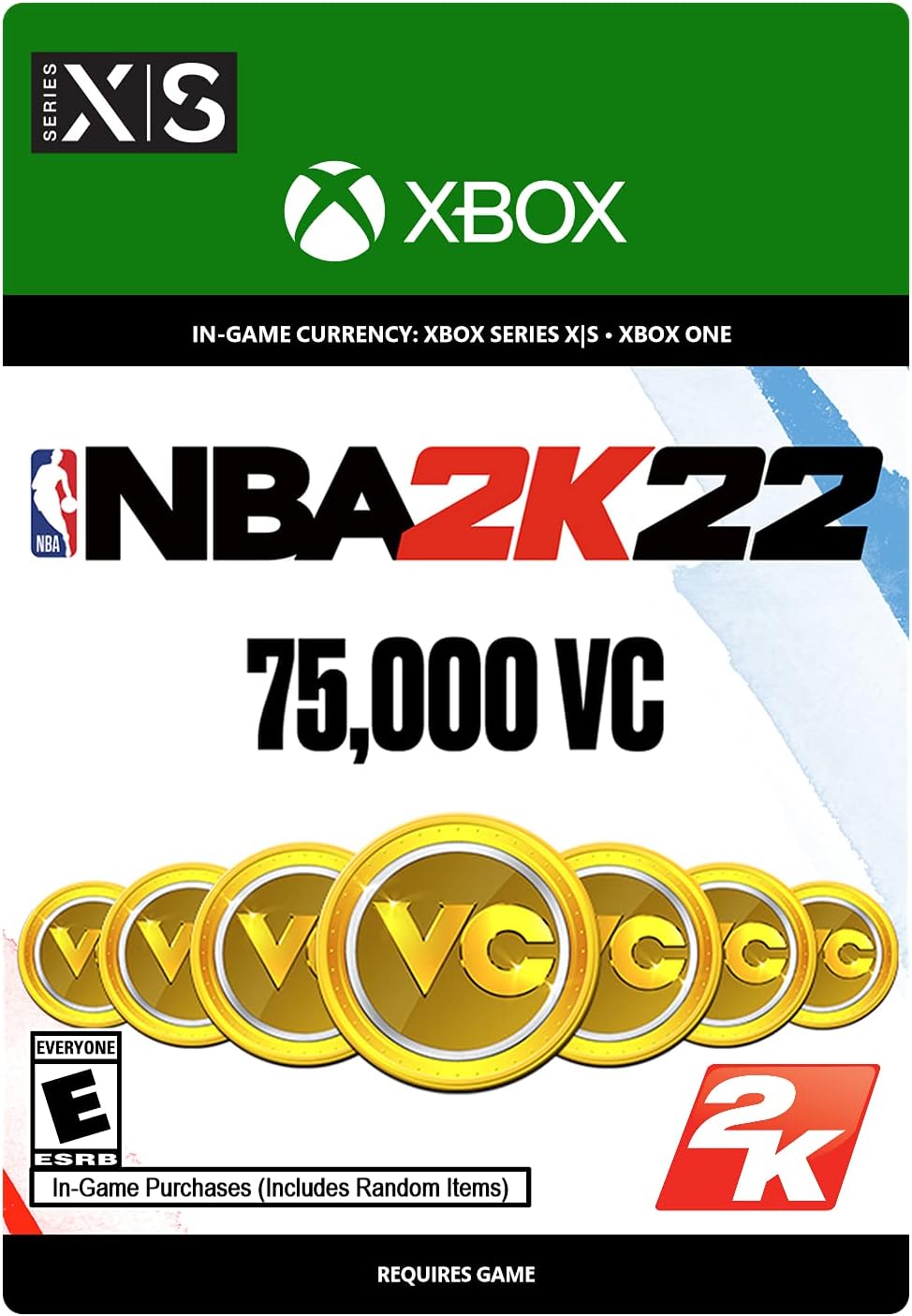 NBA 2K22: 75,000 VC - Xbox [Digital Code]