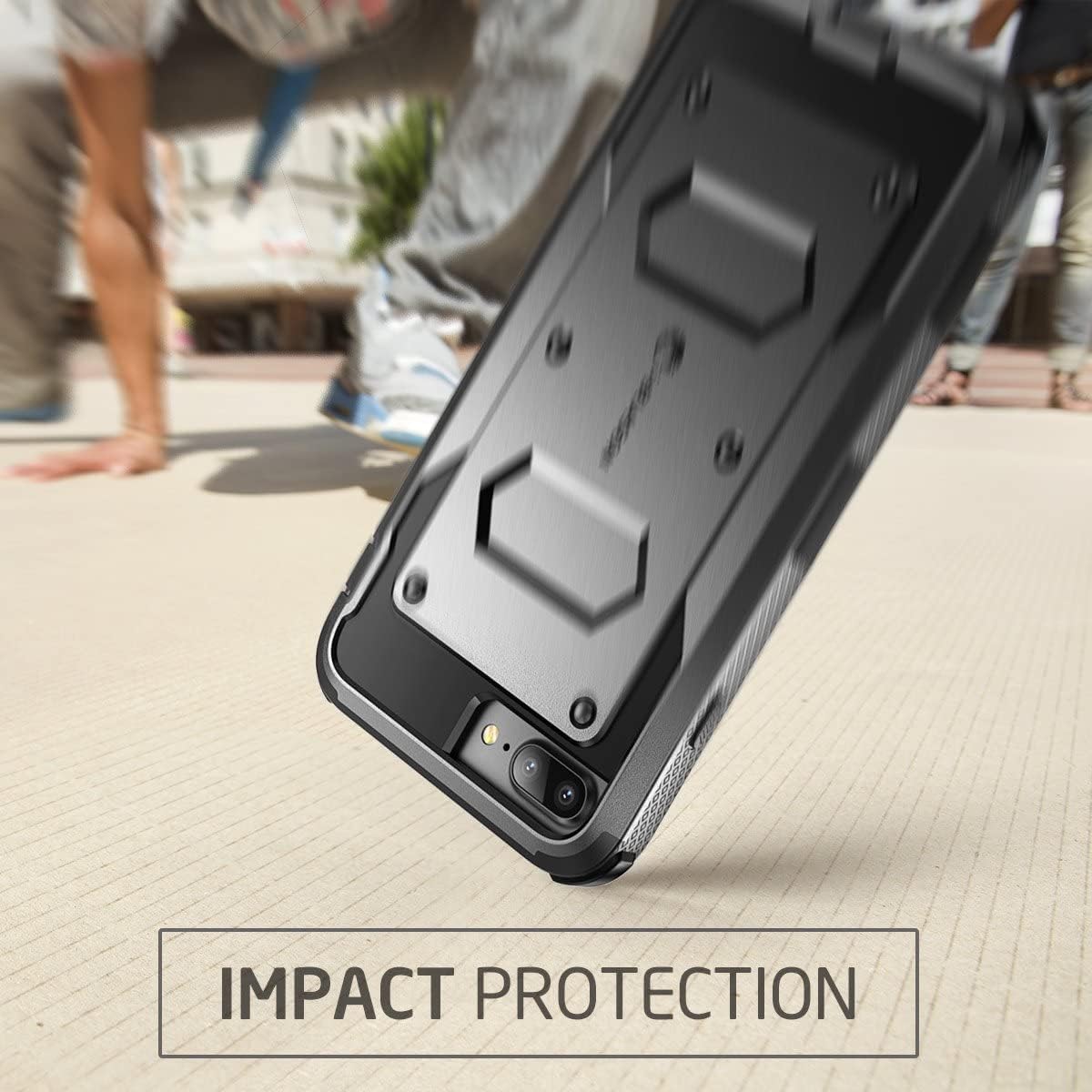 i-Blason Case for iPhone 8 Plus/iPhone 7 Plus, Armorbox Built in Screen Protector Full Body Heavy Duty Protection Case With Shock Reduction/Bumper (Black)