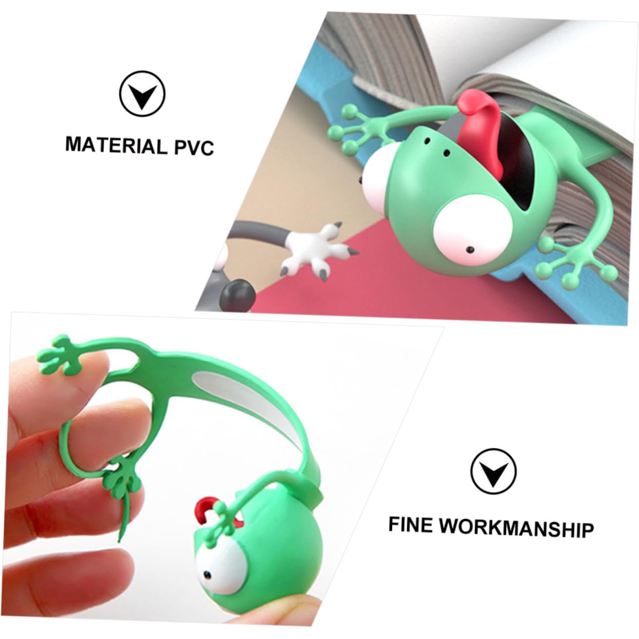 MAGICLULU 3 Pezzi Segnalibro Geco Divertente in Materiale Pvc A Forma 3d Per Ragazzi E Ragazze Lettura E Di Compleanno