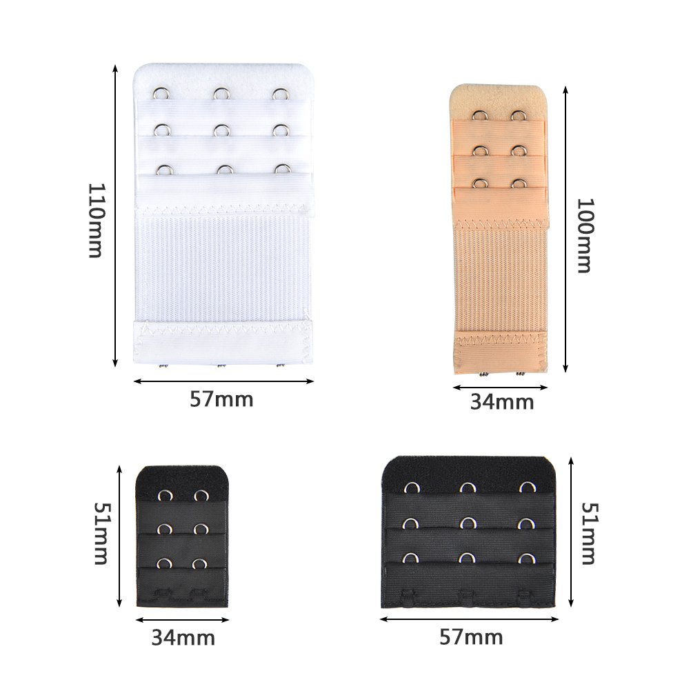 TIMESETL Kit Extensions & Bretelles Soutien-Gorge – 12 Clips, 6 Bretelles Réglables, 3 Rallonges 2/3 Crochets