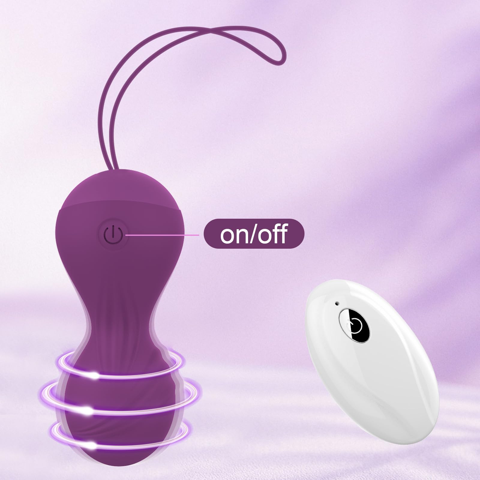 Vibratore con telecomando, 10 modalità di vibrazione per il punto G e il clitoride, sex ball con telecomando, sex toy per coppie e donne, uovo vibrante ricaricabile, viola