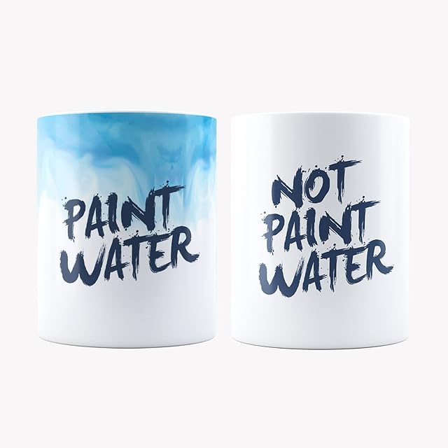 Paint Water & Not Paint Water Pot Set for Brushes - TeHe Gifts® Ceramic Cups for Artists, Painter Birthday Gifts, Artist Gift Set, Art & Design Friends Presents