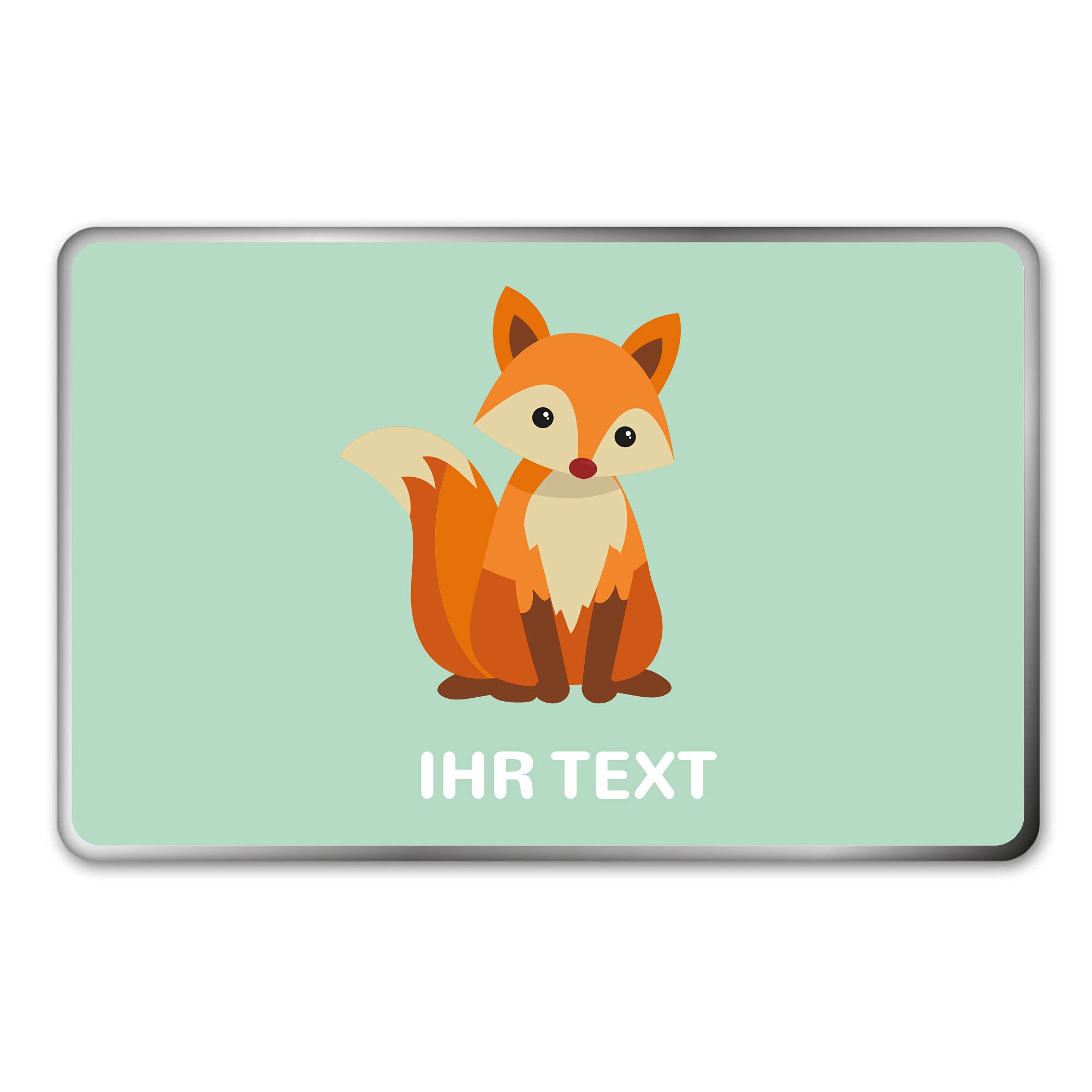 STEMPEL-FABRIK – personalisierte Metalldose eckig (20x13x5 cm | Fuchs) mit Namen – bedruckte Geschenkdose für Kinder – Keksdose mit Tiermotiv – Vorratsdose für Kekse, Plätzchen, Kaffee, Tee uvm.