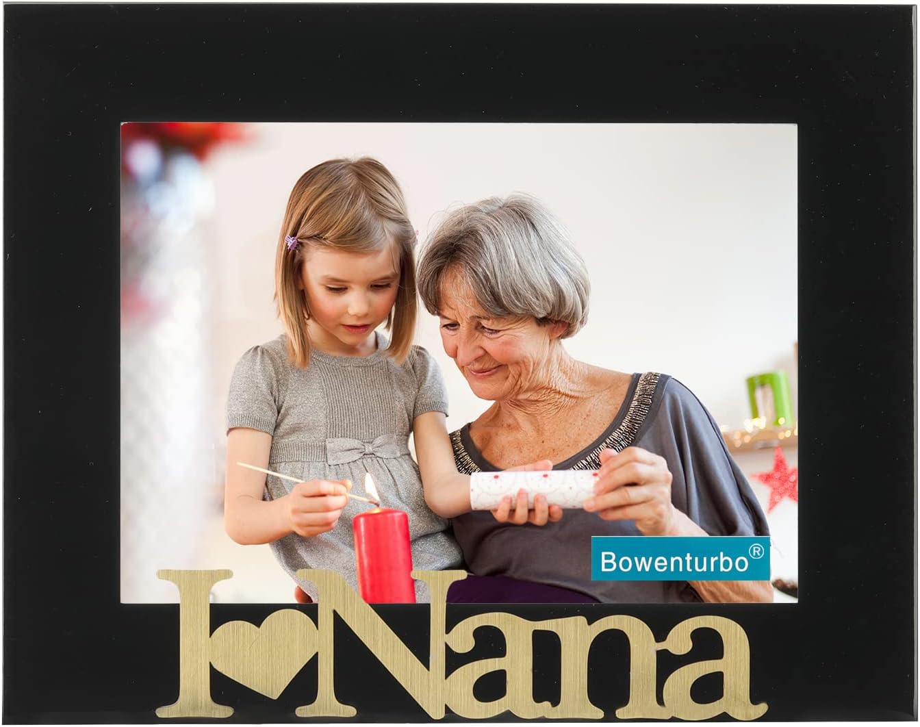 Bowenturbo Metal Picture Frame Photo Gift for Nana， Display on Tabletop and Wall(5x7