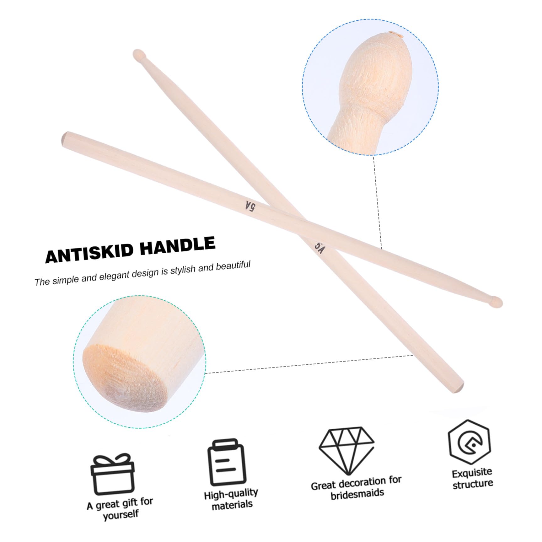 SHOWERORO Holz-drumsticks Robuste Drumsticks 20 Stück Ahorn-drumsticks Bühnen-drumsticks Musikteile