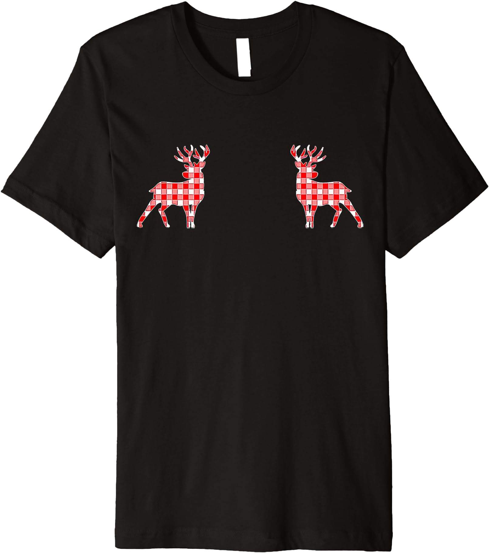 Zorp Buffalo Plaid Reindeer Christmas Merry Xmas Holiday Premium T-Shirt