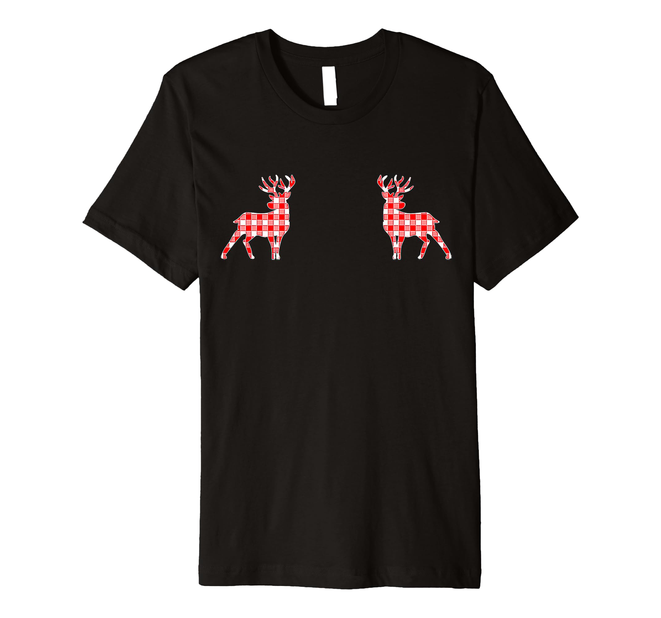 Zorp Buffalo Plaid Reindeer Christmas Merry Xmas Holiday Premium T-Shirt