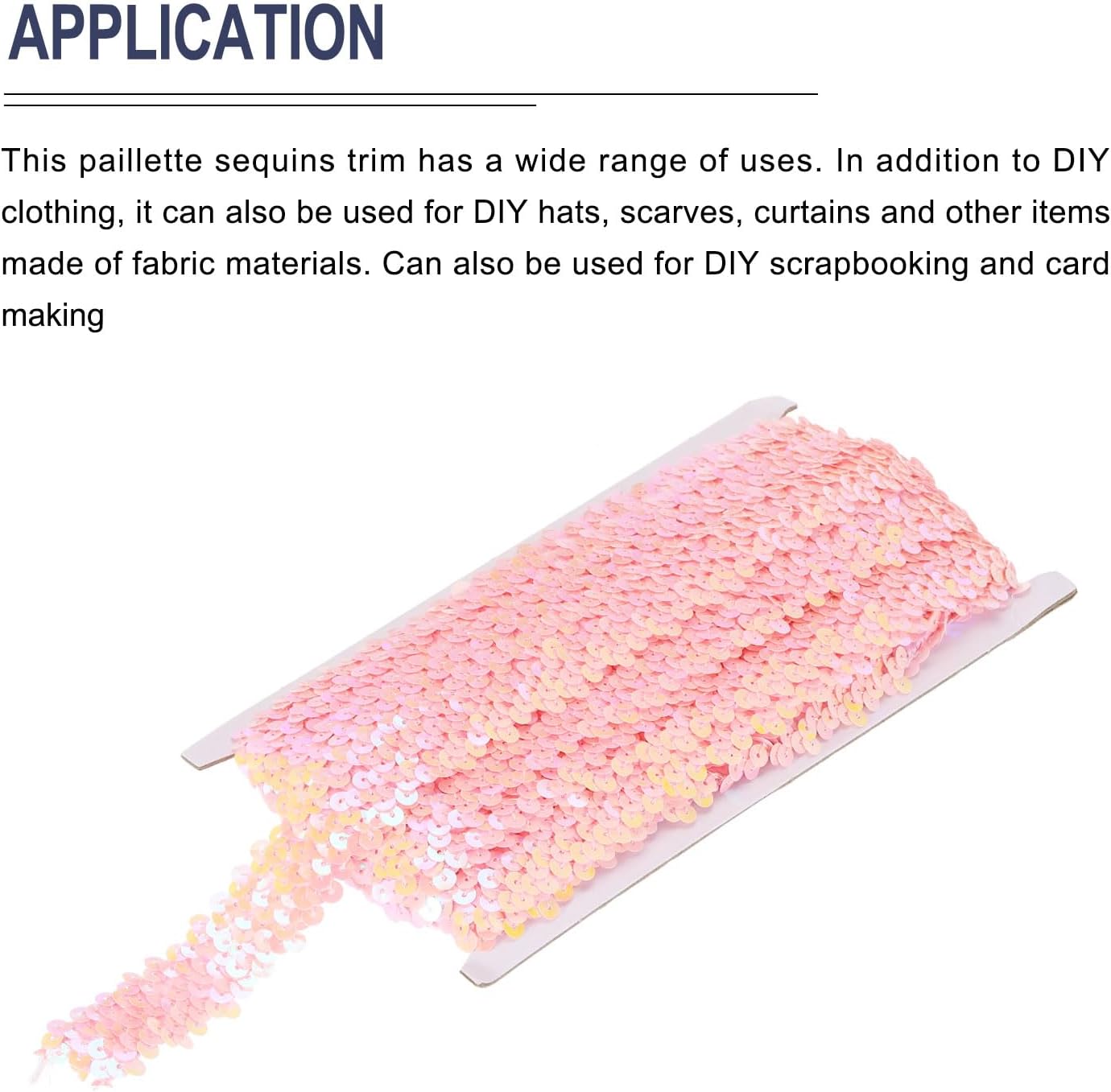 MECCANIXITY 11 Yards 1.2 Inch Elastic Sequins Trim 3 Row Flat Sequin Strip Paillette Sequins Fabric Ribbon for Crafts DIY Sequin Fringe Sewing Pink