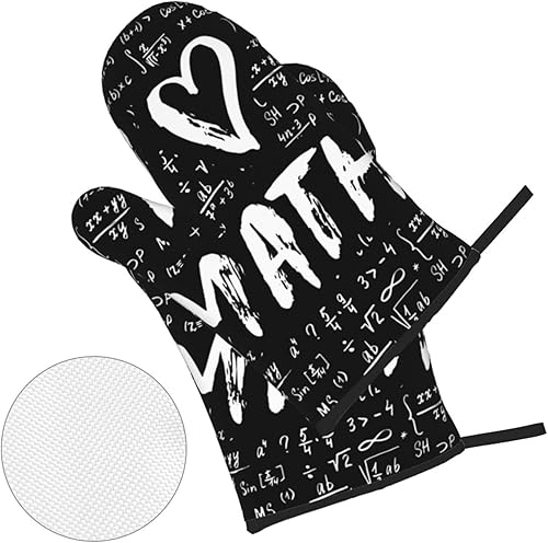 Miniatura 2 de I Love Math - Juego de 4 guantes de horno y soportes para ollas resistentes al calor para hornear microondas y almohadillas calientes