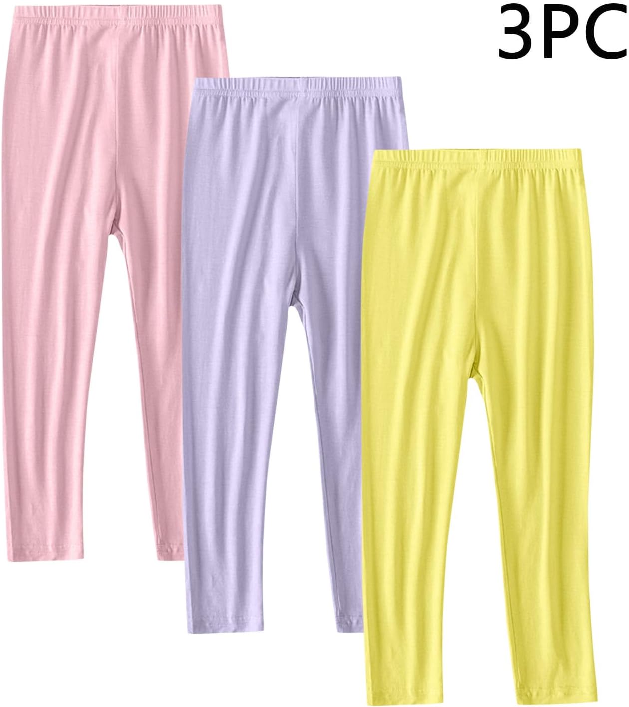 Girls Leggings Cotton Leggings for Girls Tween Full Length Stretchy Warm Tights Pants Cute Clothes 3 Packs