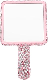 Rhinestone Inlaid Compact Makeup Mirror with ...