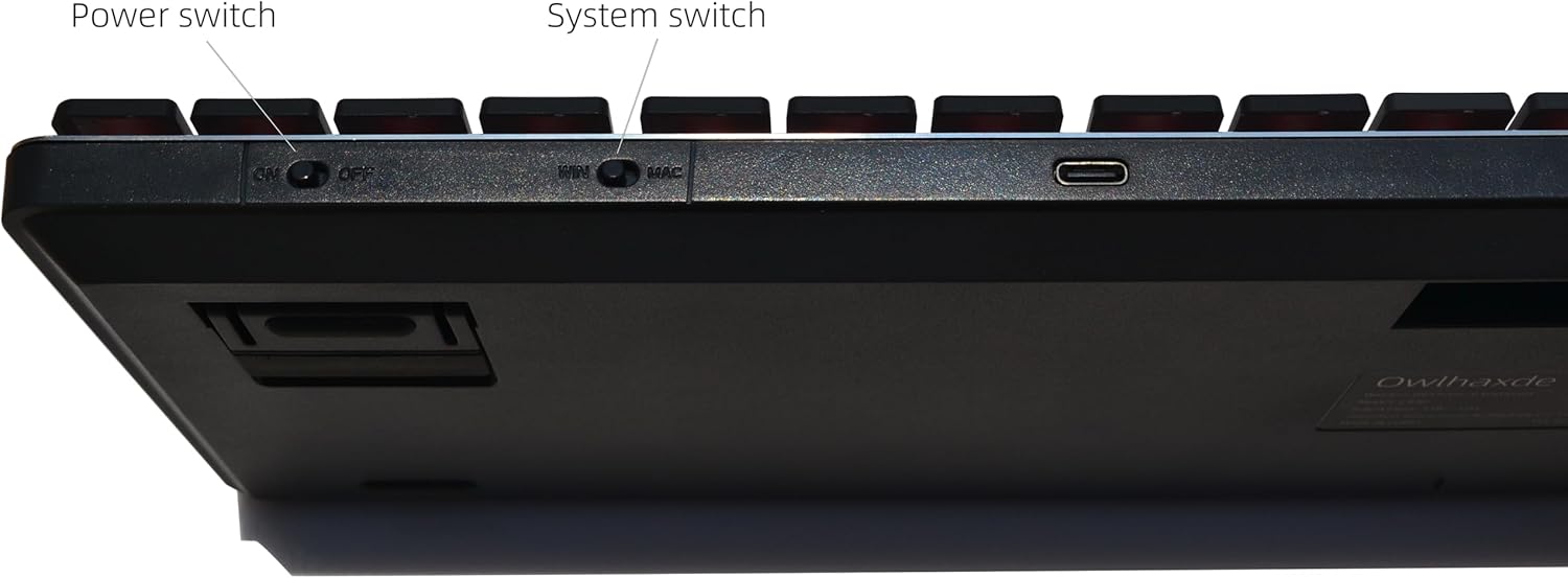 CX40 Wireless Mechanical Keyboard, Full Size with Quiet Red Switches Tri Mode White Backlight for Windows and Mac, Black Graphite