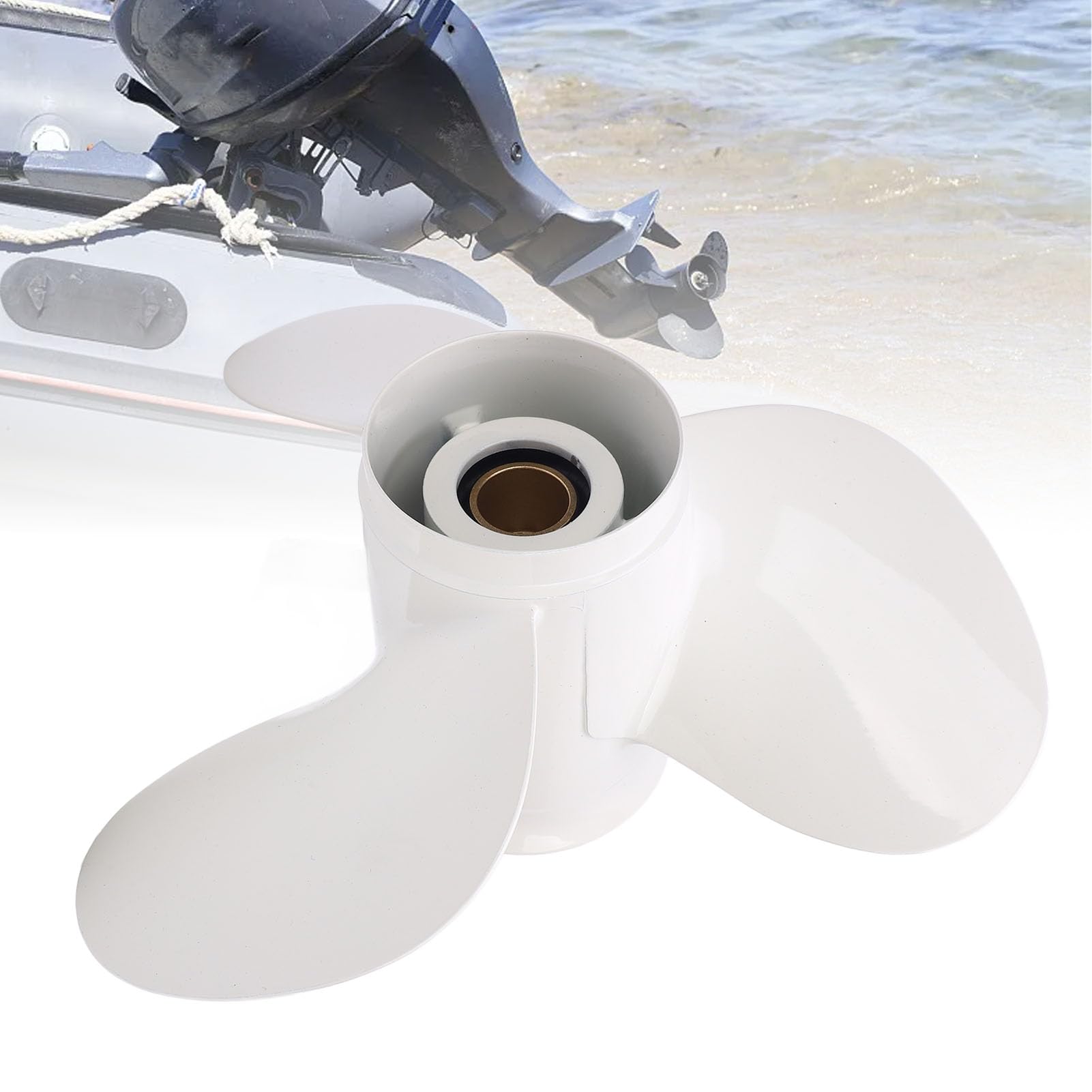 Dioche Hélice de Bateau en Alliage D'Aluminium, Hélice de Moteur Hors-Bord Haute Performance, Taille 11 5/8 X 11 G pour Moteurs de 40 à 60 Chevaux, Construction Durable en Aluminium de
