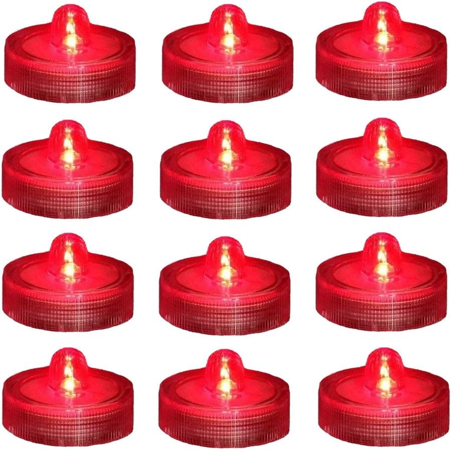 Red LED Floral Tea Light Submersible Lights for Party Wedding