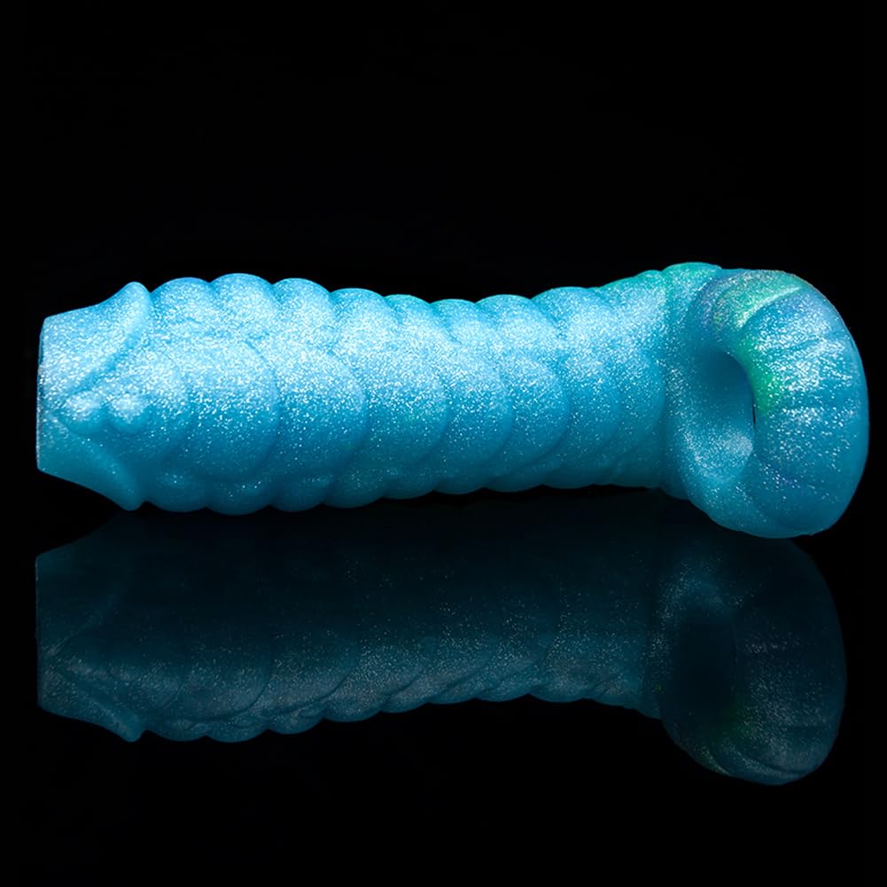 SXOVO Gaines pour Pénis Monstre, Manchon Penis Ouvert avec Anneau Testiculaire, Agrandisseur de Pénis Réutilisable, Retardateur Éjaculation, Sex Toýs Homme pour Couple Plaisir