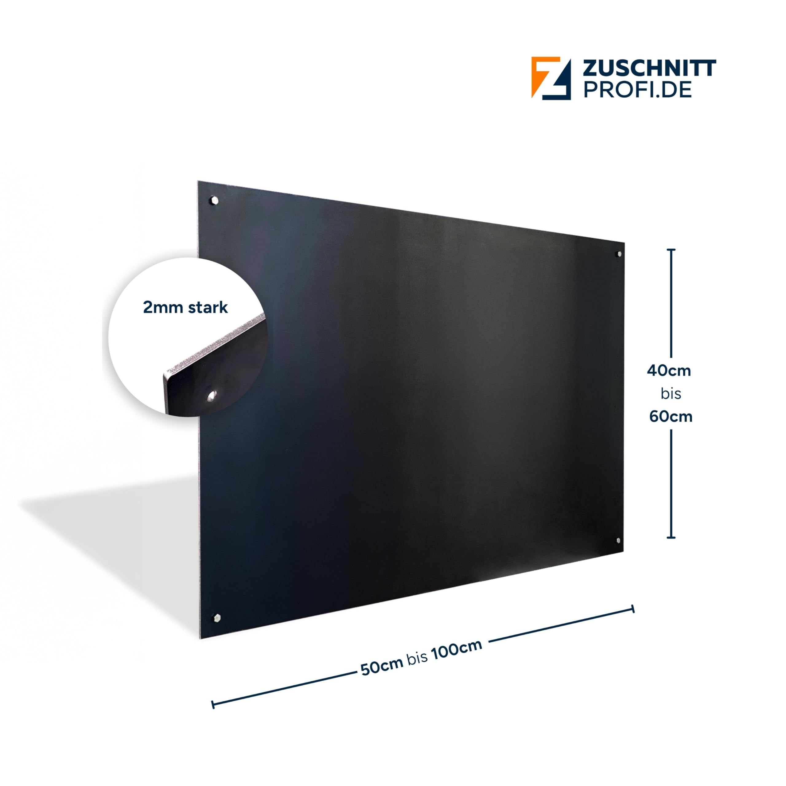 Design Magnetwand aus Schwarzstahl (100 x 60 cm) - handgefertigte Magnettafel mit charakteristischem Farbeffekt – Pinnwand inkl. 4 Bohrungen & Befestigungsmaterial