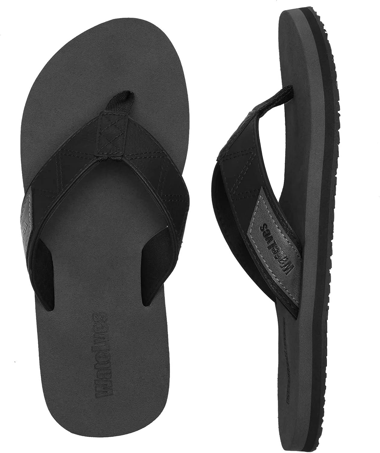 WateLves Mens-Flip-Flops-Thong-Sandals-with-Arch-Support Lightweight-Water-Shoes Open-Toe Comfort Summer-Beach-Slippers for Pool-Showers-Dorms Indoor-Outdoor