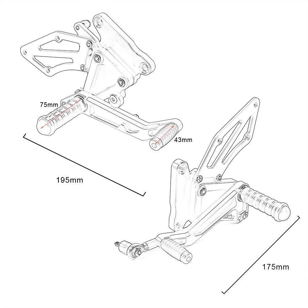Reposapiés trasero for motocicleta, reposapiés for pasajero, pedal, estribera trasera, juego + soporte de montaje, for, G310R