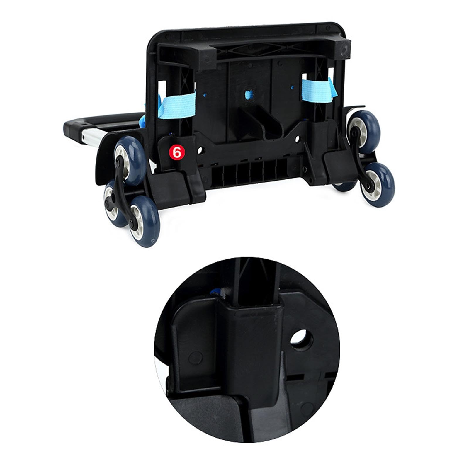Zaino Trolley Zaino Carrello a Mano con Cinghia per Bagagli Carrello Portabagagli Pieghevole Compatto Carrello con Ruote per Ufficio Campegg, Blu