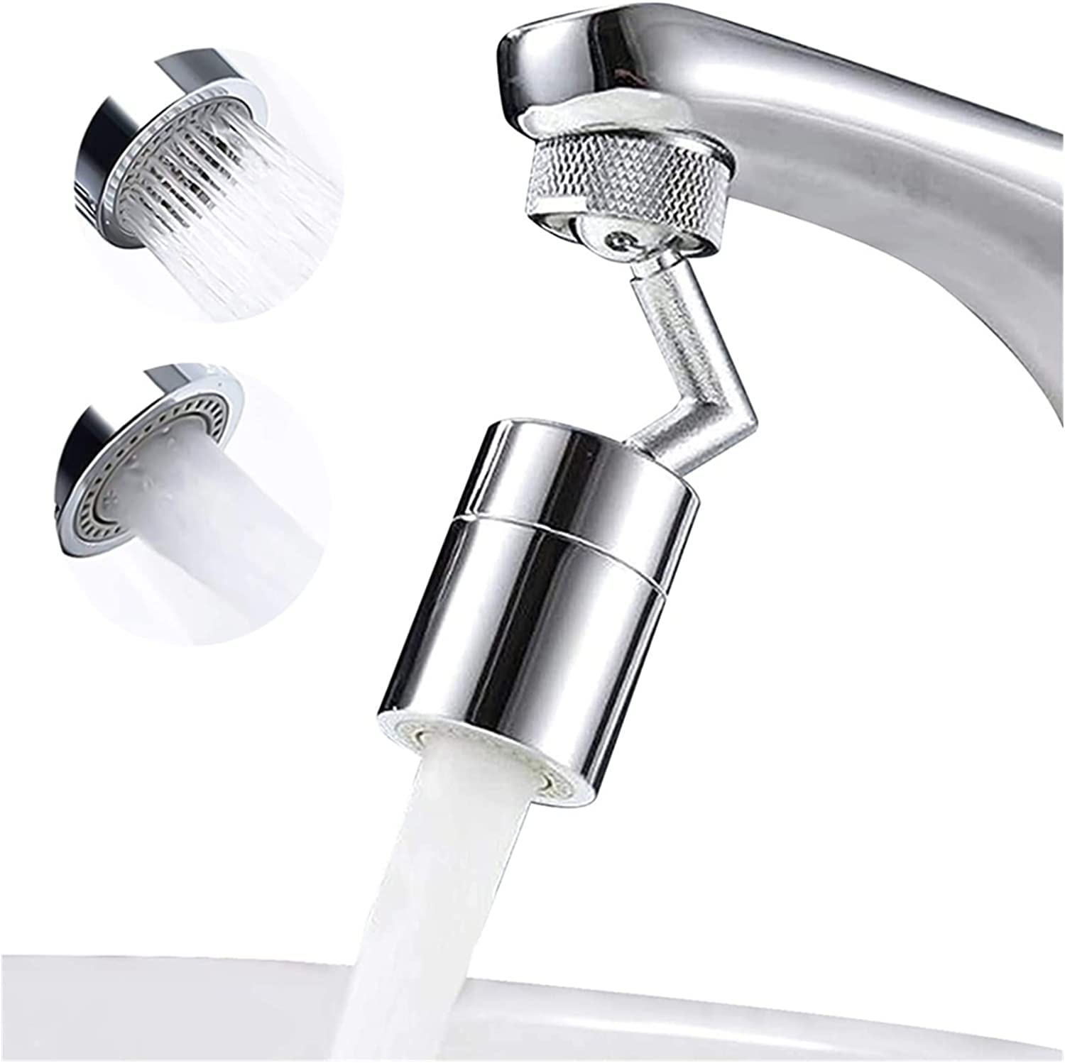 Um 720 Grad drehbarer Küchenspüle-Wasserhahn-Belüfter, universeller Spritzfilter, Wasserhahn-Sprühkopf, Küchenhahn-Wasserspardüse, beweglicher Messing-Sprüher (Farbe: 360 l).