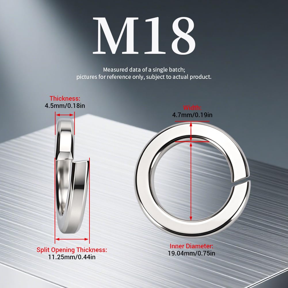 100PCS M18 316 Arandela de seguridad con resorte de acero inoxidable