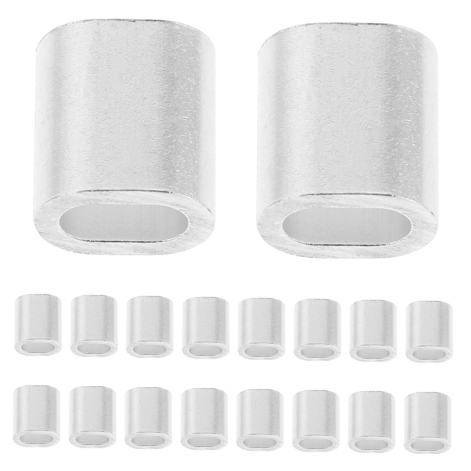 SOLUSTRE 400Pcs Aluminum Oval Hole Wire Rope Clamps Clips for Fixing Pipes Hoses and Cables Tension Holders Rigid and Reliable Fastening