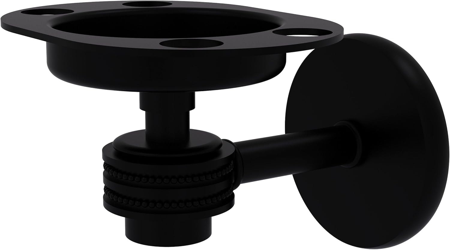 Allied Brass 7126D-BKM Satellite Orbit One Tumbler and Toothbrush Holder with Dotted Accents, Matte Black