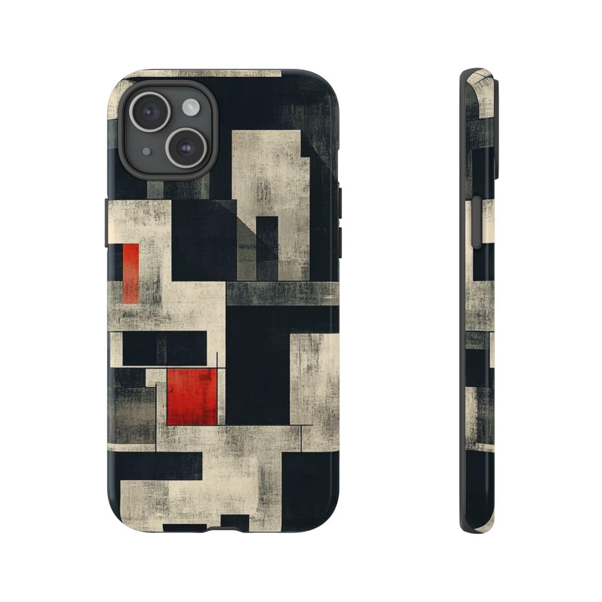Coque rigide iPhone 15 Plus abstrait rouge idéal pour le quotidien - 4